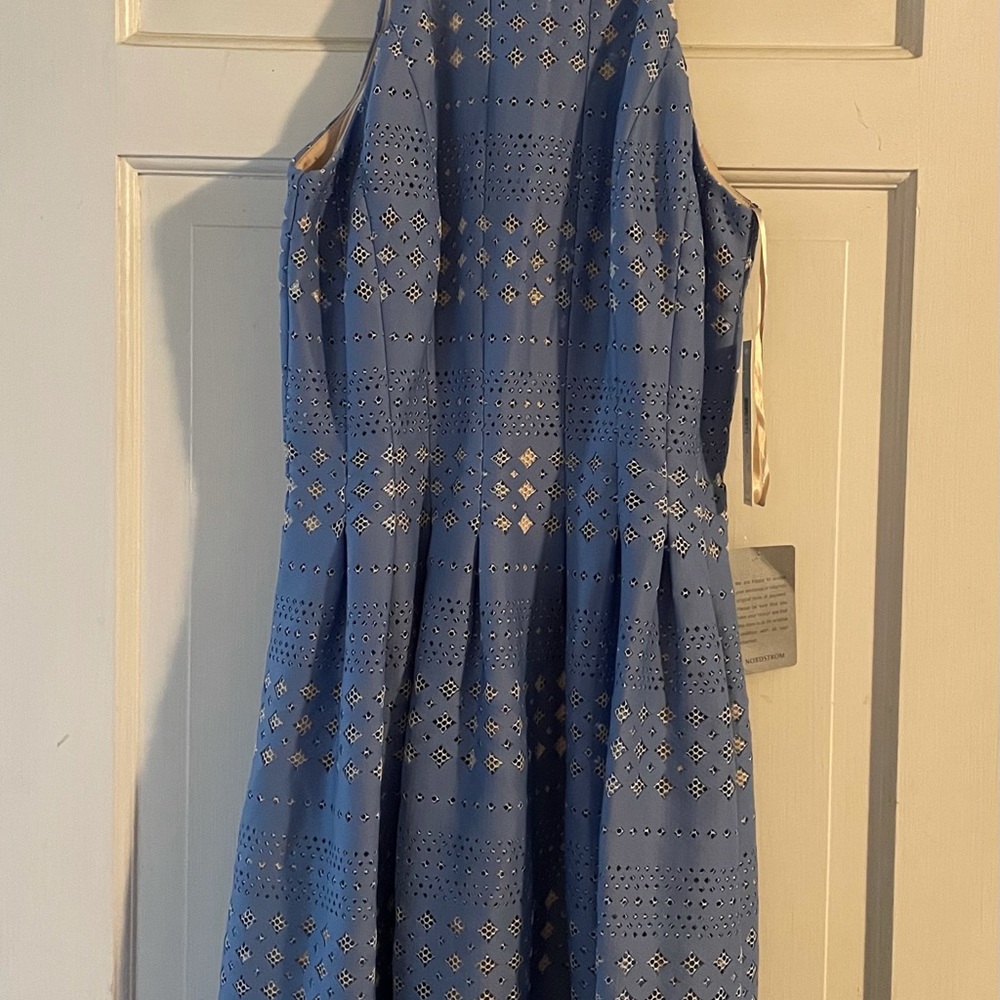 Eliza J - blue eyelet occasion dress